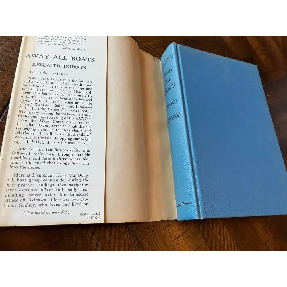 Away All Boats Vintage Book 1954 Hardcover DustJacket Military WWII Pacific VTG‎